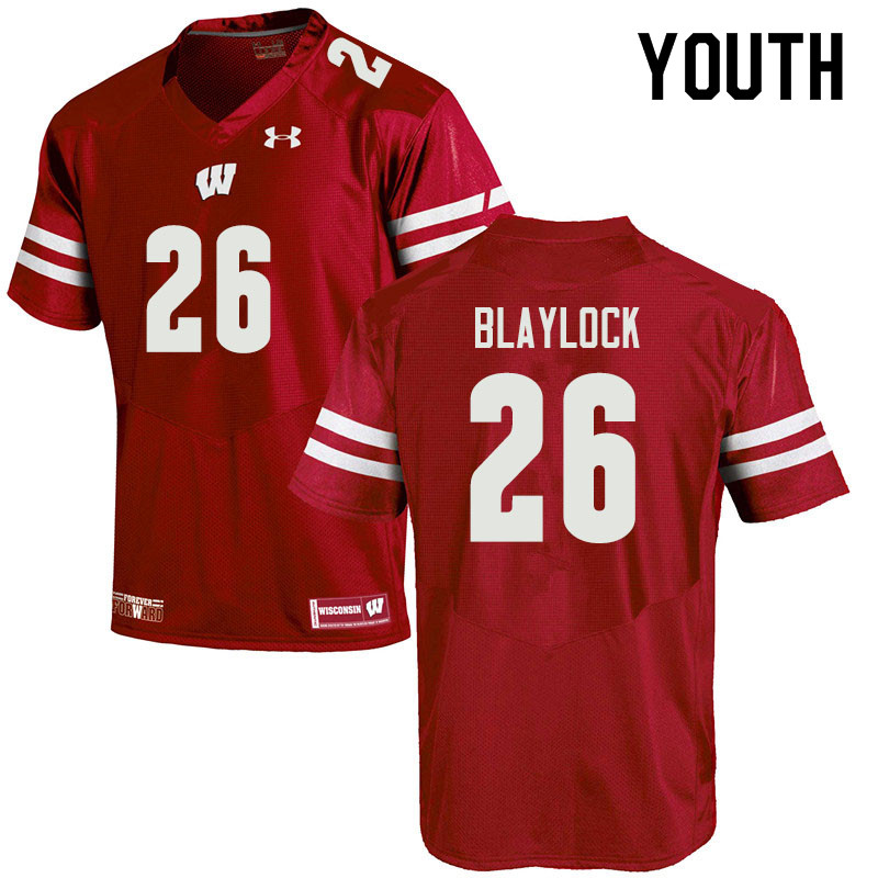 Youth #26 Travian Blaylock Wisconsin Badgers College Football Jerseys Sale-Red